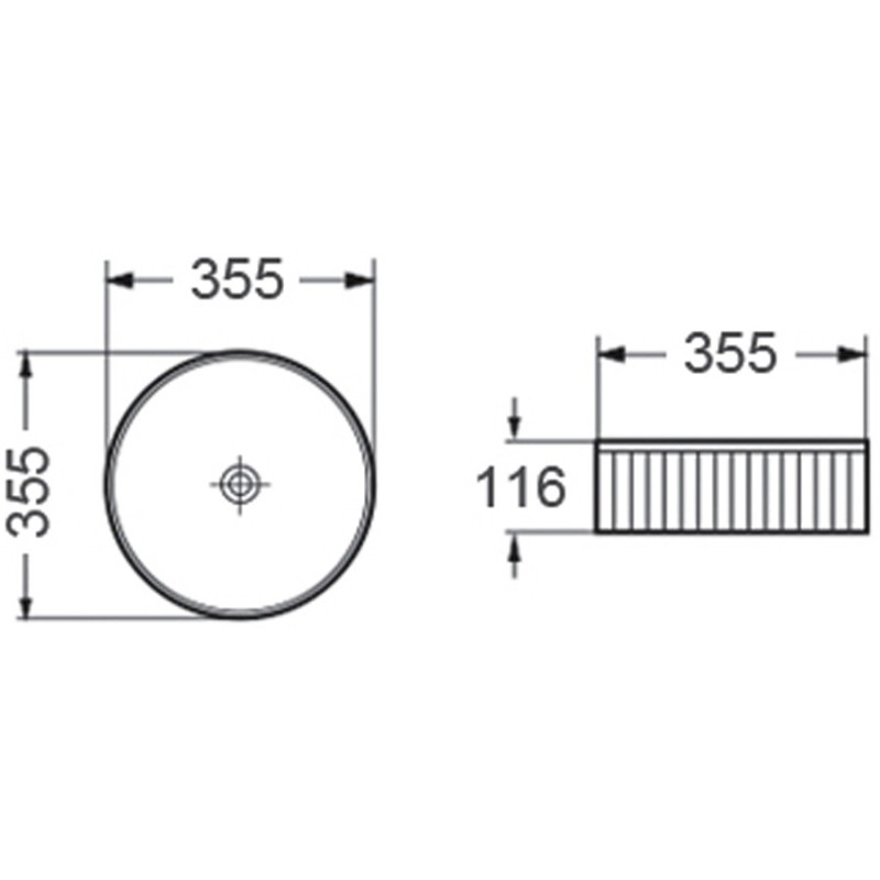 Mexen Grovo umyvadlo na desku rýhované 35 x 35 cm, bílá - 22303500