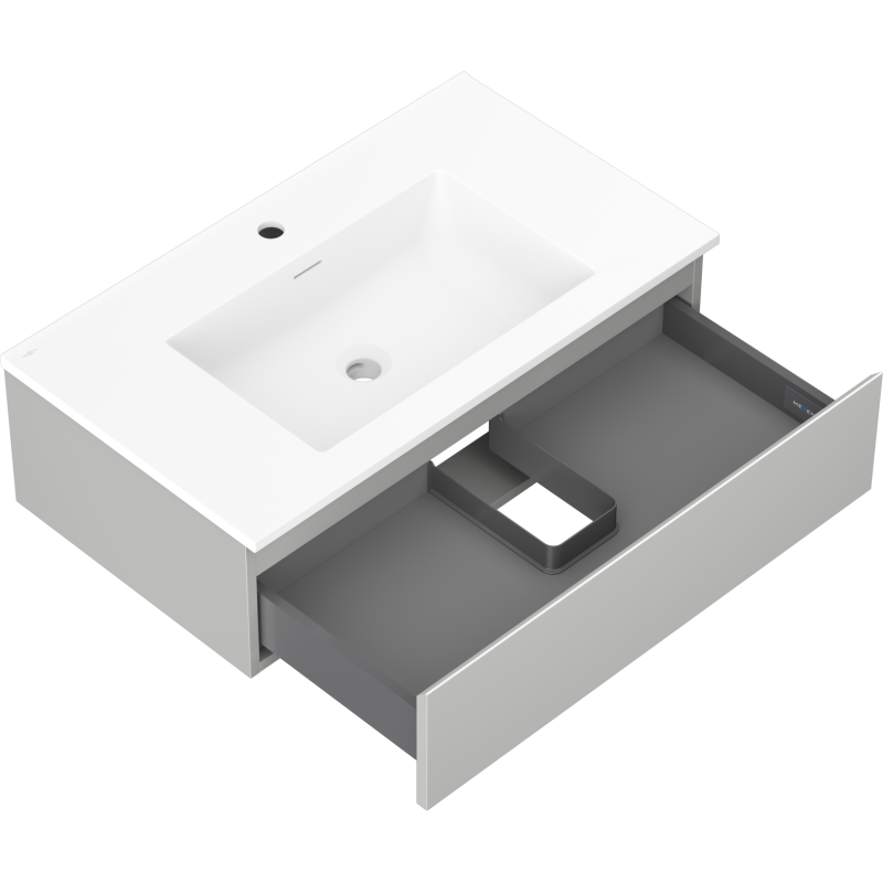 Mexen Orio koupelnová skříňka 80 cm s umyvadlem Otis, 1 zásuvka, šedá matná/bílá matná - 91A10-08023-1-BF62-W18M01