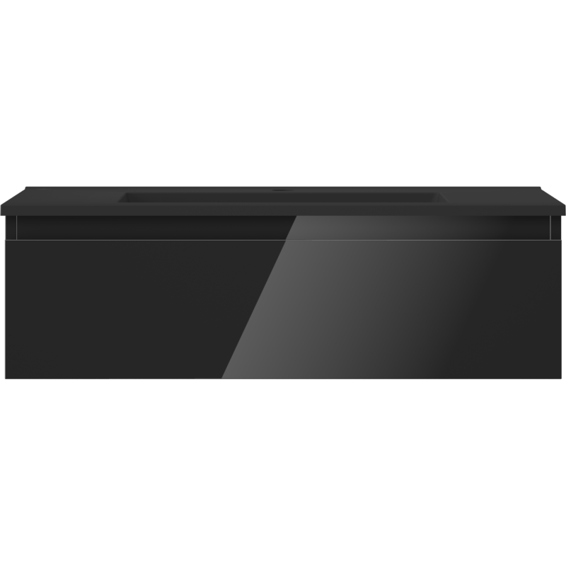 Mexen Orio koupelnová skříňka 80 cm s umyvadlem Otis, 1 zásuvka, černý lesk/černý mat - 91A10-08023-1-BF70-W18M71