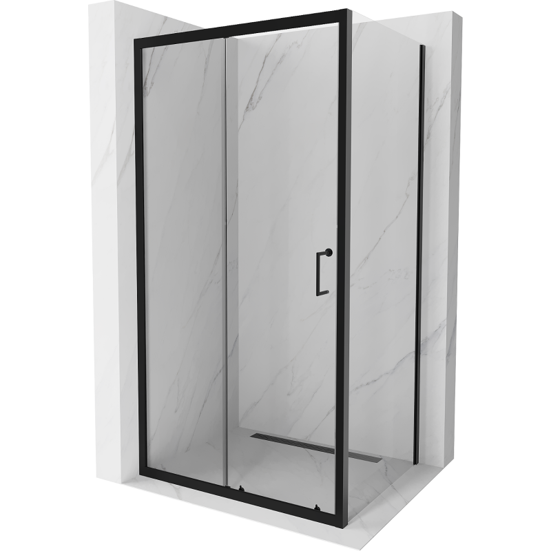 Mexen Apia posuvná sprchová kabina 140 x 90 cm, průhledná, černá - 840-140-090-70-00
