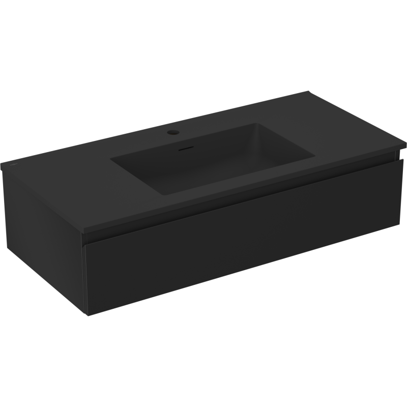 Mexen Orio koupelnová skříňka 100 cm s umyvadlem Otis, 1 zásuvka, černá mat - 91A10-10023-1-BF71-W18M71