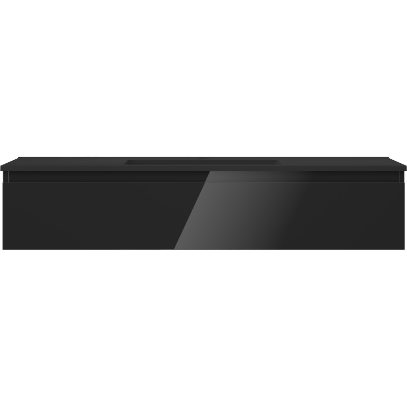 Mexen Orio koupelnová skříňka 120 cm s umyvadlem Otis, 1 zásuvka, černá lesk/černá mat - 91A10-12023-1-BF70-W18M71