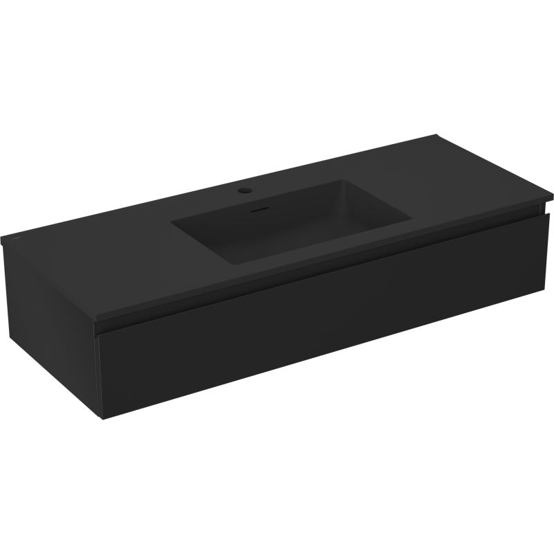 Mexen Orio koupelnová skříňka 120 cm s umyvadlem Otis, 1 zásuvka, černá mat - 91A10-12023-1-BF71-W18M71