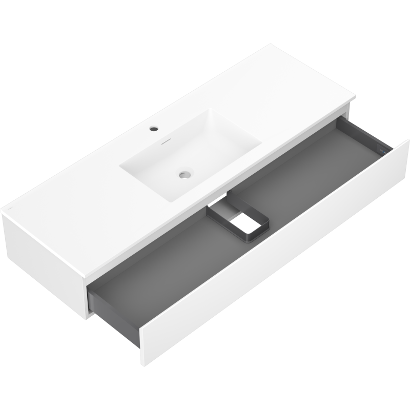 Mexen Orio koupelnová skříňka 140 cm s umyvadlem Otis, 1 zásuvka, bílá mat - 91A10-14023-1-BF01-W18M01