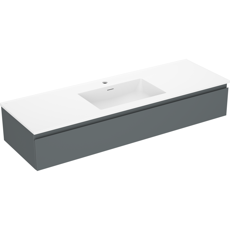 Mexen Orio koupelnová skříňka 140 cm s umyvadlem Otis, 1 zásuvka, grafit mat/bílá mat - 91A10-14023-1-BF66-W18M01