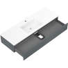 Mexen Orio koupelnová skříňka 140 cm s umyvadlem Otis, 1 zásuvka, grafit mat/bílá mat - 91A10-14023-1-BF66-W18M01