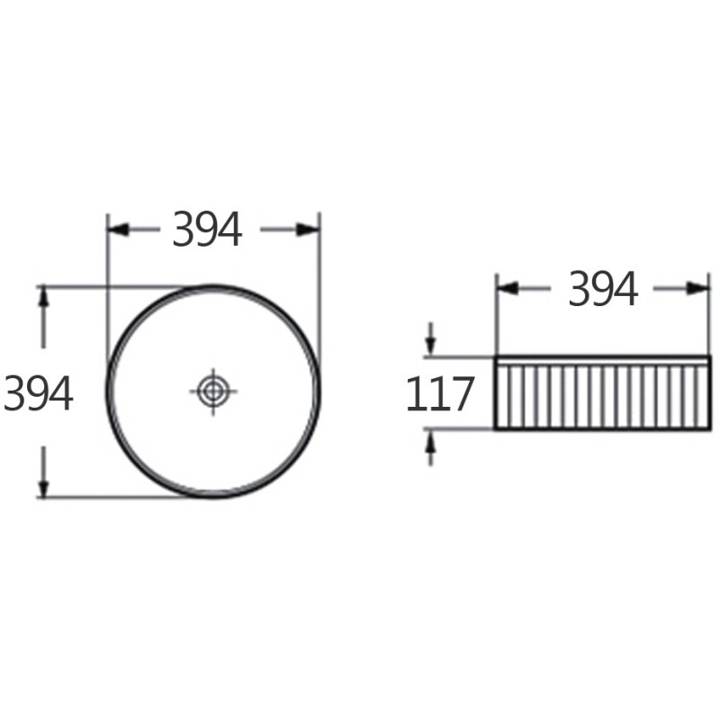 Mexen Grovo umyvadlo na desku rýhované 39 x 39 cm, černá mat - 22303985