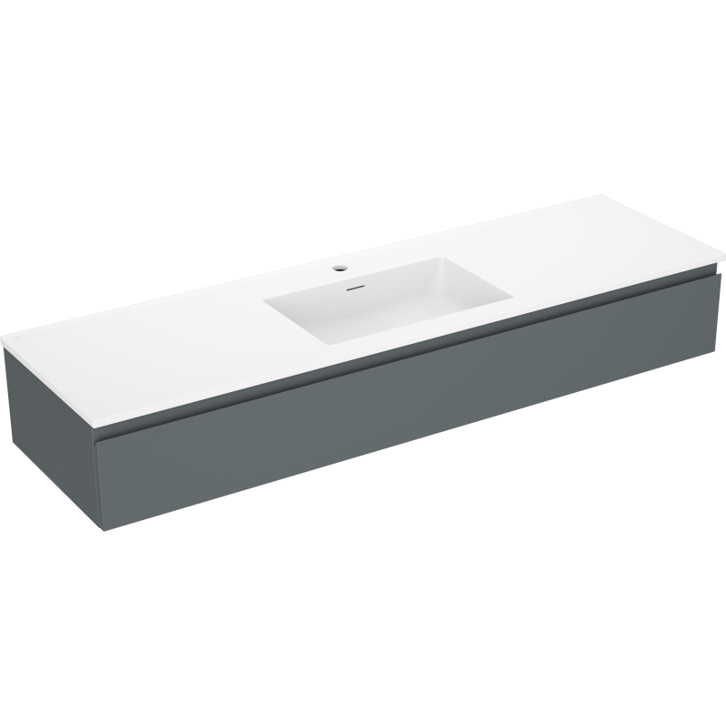 Mexen Orio koupelnová skříňka 160 cm s umyvadlem Otis, 1 zásuvka, grafitová mat/bílá mat - 91A10-16023-1-BF66-W18M01