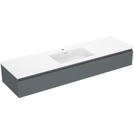Mexen Orio koupelnová skříňka 160 cm s umyvadlem Otis, 1 zásuvka, grafitová mat/bílá mat - 91A10-16023-1-BF66-W18M01