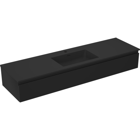 Mexen Orio koupelnová skříňka 160 cm s umyvadlem Otis, 1 zásuvka, černá matná - 91A10-16023-1-BF71-W18M71