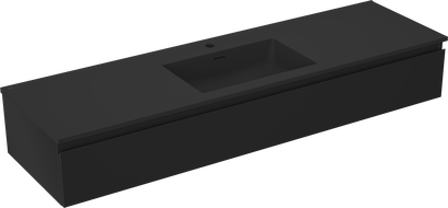 Mexen Orio koupelnová skříňka 160 cm s umyvadlem Otis, 1 zásuvka, černá matná - 91A10-16023-1-BF71-W18M71