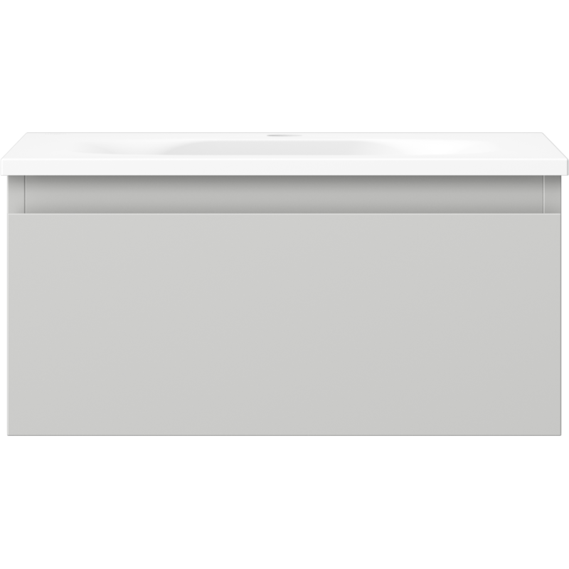 Mexen Orio koupelnová skříňka 50 cm s umyvadlem Vela, 1 zásuvka, šedá mat/bílá mat - 91A10-05023-1-BF62-W23M01