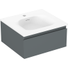 Mexen Orio koupelnová skříňka 50 cm s umyvadlem Vela, 1 zásuvka, grafit mat/bílá mat - 91A10-05023-1-BF66-W23M01