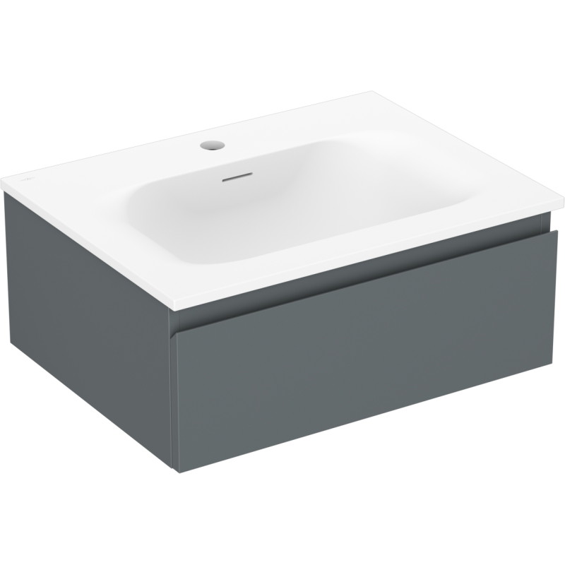 Mexen Orio koupelnová skříňka 60 cm s umyvadlem Vela, 1 zásuvka, grafit mat/bílá mat - 91A10-06023-1-BF66-W23M01