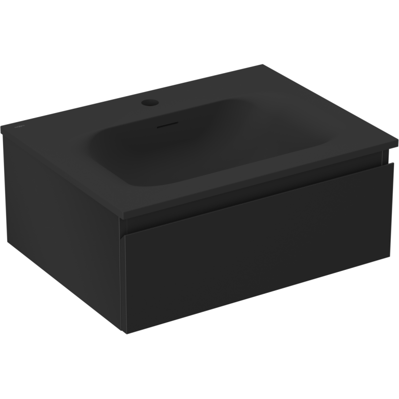 Mexen Orio koupelnová skříňka 60 cm s umyvadlem Vela, 1 zásuvka, černá mat - 91A10-06023-1-BF71-W23M71