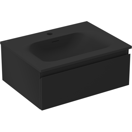 Mexen Orio koupelnová skříňka 60 cm s umyvadlem Vela, 1 zásuvka, černá mat - 91A10-06023-1-BF71-W23M71
