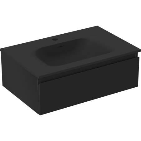 Mexen Orio koupelnová skříňka 70 cm s umyvadlem Vela, 1 zásuvka, černá mat - 91A10-07023-1-BF71-W23M71