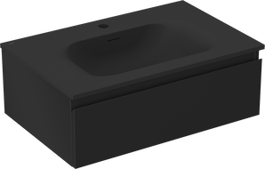 Mexen Orio koupelnová skříňka 70 cm s umyvadlem Vela, 1 zásuvka, černá mat - 91A10-07023-1-BF71-W23M71