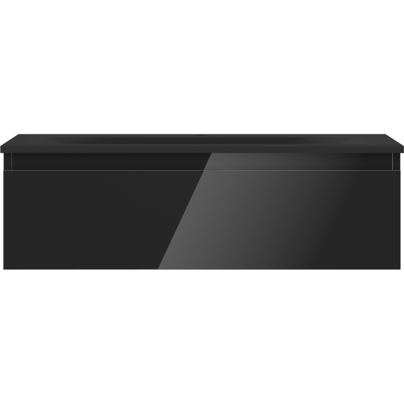 Mexen Orio koupelnová skříňka 80 cm s umyvadlem Vela, 1 zásuvka, černý lesk/černý mat - 91A10-08023-1-BF70-W23M71