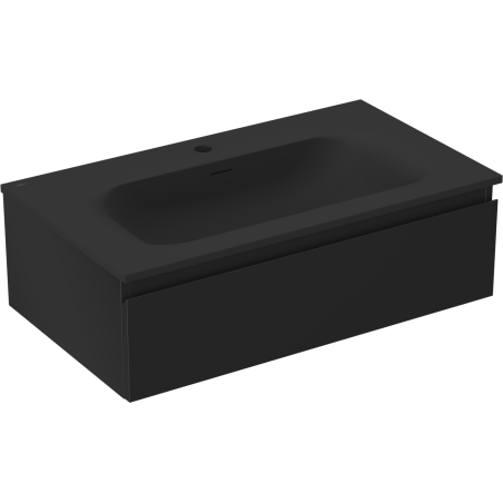 Mexen Orio koupelnová skříňka 80 cm s umyvadlem Vela, 1 zásuvka, černá mat - 91A10-08023-1-BF71-W23M71
