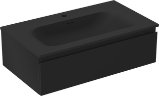 Mexen Orio koupelnová skříňka 80 cm s umyvadlem Vela, 1 zásuvka, černá mat - 91A10-08023-1-BF71-W23M71
