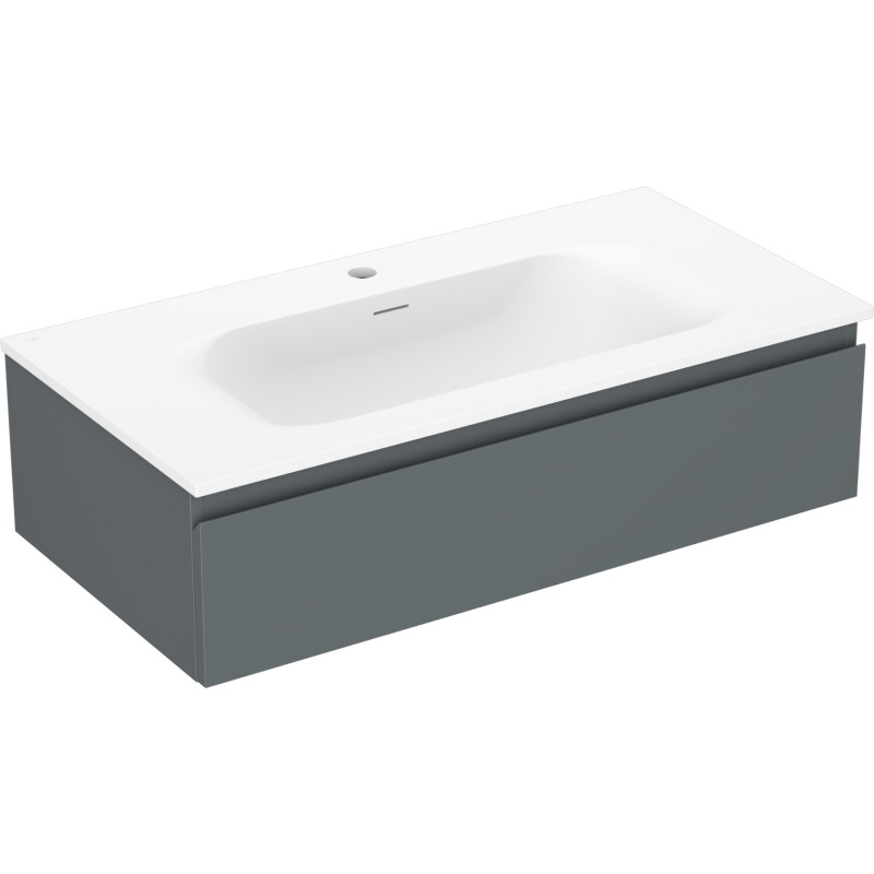 Mexen Orio koupelnová skříňka 90 cm s umyvadlem Vela, 1 zásuvka, grafit mat/bílá mat - 91A10-09023-1-BF66-W23M01