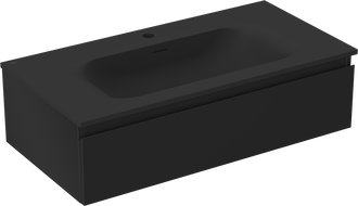 Mexen Orio koupelnová skříňka 90 cm s umyvadlem Vela, 1 zásuvka, černá mat - 91A10-09023-1-BF71-W23M71