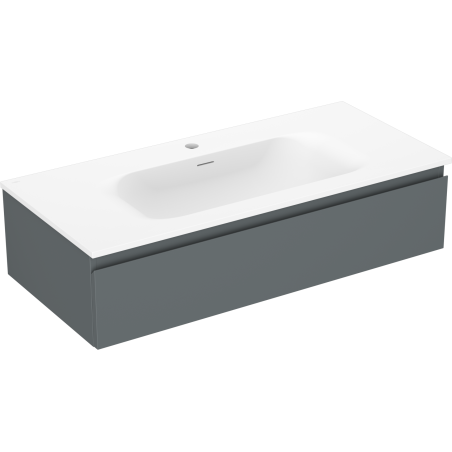 Mexen Orio skříňka do koupelny 100 cm s umyvadlem Vela, 1 zásuvka, grafit mat/bílá mat - 91A10-10023-1-BF66-W23M01