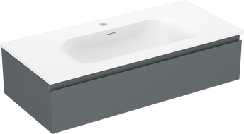 Mexen Orio skříňka do koupelny 100 cm s umyvadlem Vela, 1 zásuvka, grafit mat/bílá mat - 91A10-10023-1-BF66-W23M01