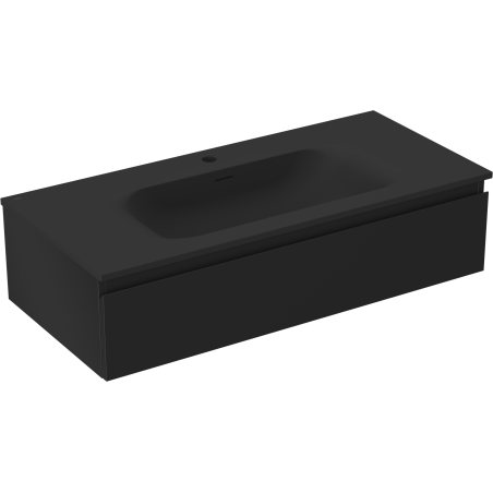 Mexen Orio koupelnová skříňka 100 cm s umyvadlem Vela, 1 zásuvka, černá mat - 91A10-10023-1-BF71-W23M71
