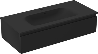 Mexen Orio koupelnová skříňka 100 cm s umyvadlem Vela, 1 zásuvka, černá mat - 91A10-10023-1-BF71-W23M71