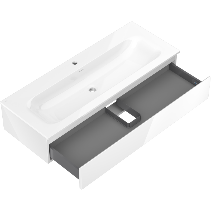 Mexen Orio koupelnová skříňka 120 cm s umyvadlem Vela, 1 zásuvka, bílý lesk - 91A10-12023-1-BF00-W23M00