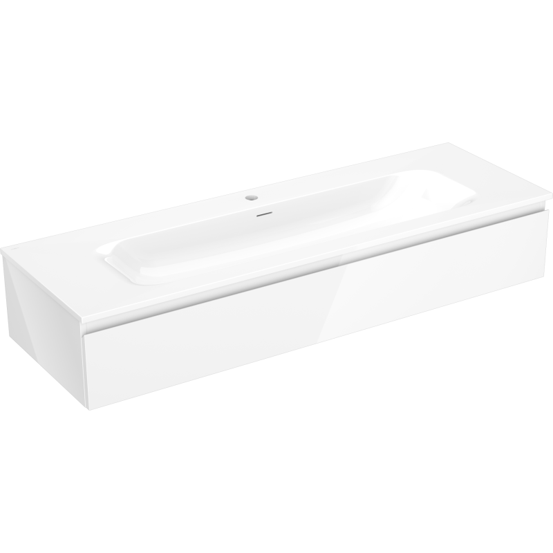 Mexen Orio koupelnová skříňka 140 cm s umyvadlem Vela, 1 zásuvka, bílý lesk - 91A10-14023-1-BF00-W23M00