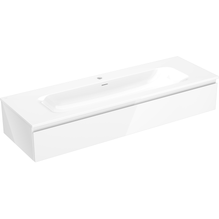 Mexen Orio koupelnová skříňka 140 cm s umyvadlem Vela, 1 zásuvka, bílý lesk - 91A10-14023-1-BF00-W23M00