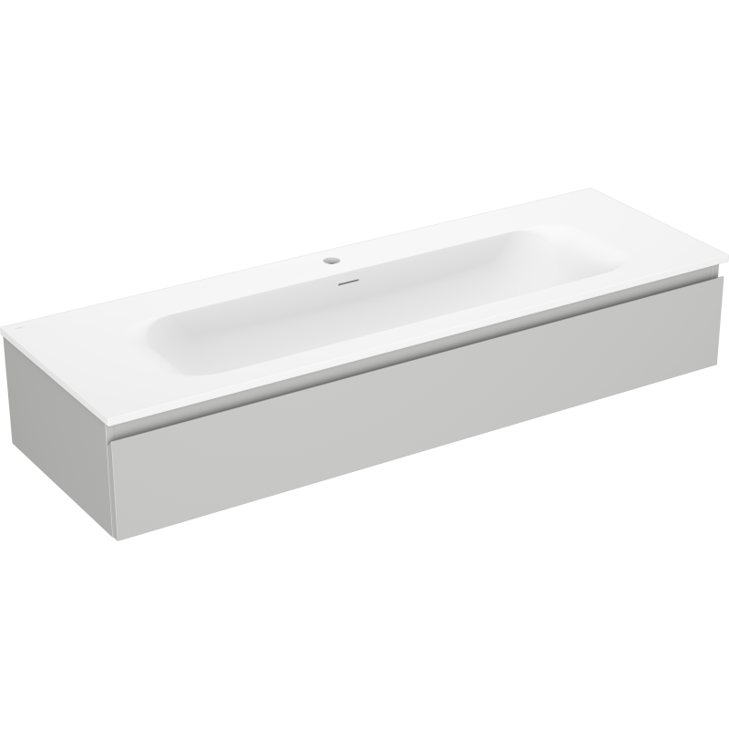 Mexen Orio koupelnová skříňka 140 cm s umyvadlem Vela, 1 zásuvka, šedá mat/bílá mat - 91A10-14023-1-BF62-W23M01