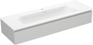 Mexen Orio koupelnová skříňka 140 cm s umyvadlem Vela, 1 zásuvka, šedá mat/bílá mat - 91A10-14023-1-BF62-W23M01