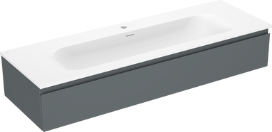 Mexen Orio koupelnová skříňka 140 cm s umyvadlem Vela, 1 zásuvka, grafit mat/bílá mat - 91A10-14023-1-BF66-W23M01