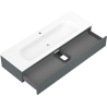 Mexen Orio koupelnová skříňka 140 cm s umyvadlem Vela, 1 zásuvka, grafit mat/bílá mat - 91A10-14023-1-BF66-W23M01