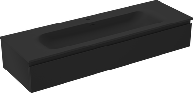 Mexen Orio koupelnová skříňka 140 cm s umyvadlem Vela, 1 zásuvka, černá mat - 91A10-14023-1-BF71-W23M71