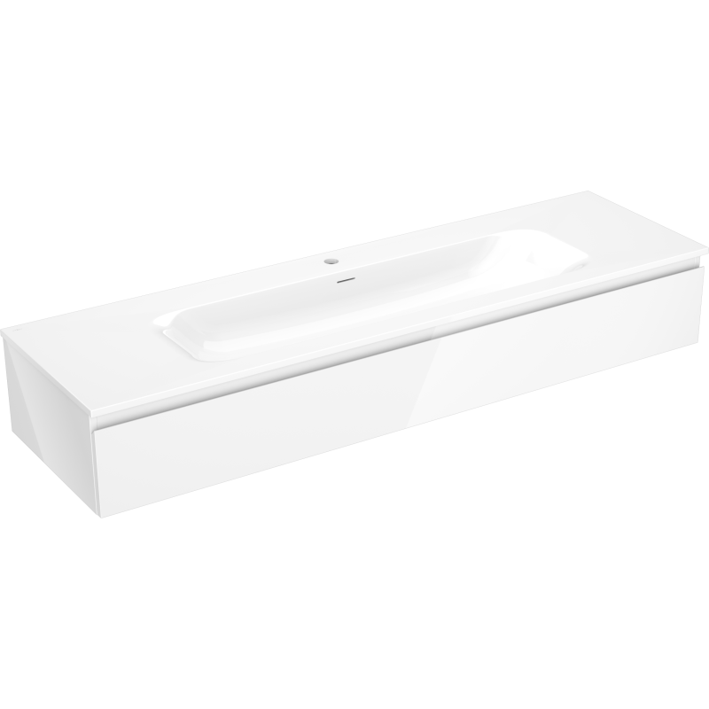 Mexen Orio koupelnová skříňka 160 cm s umyvadlem Vela, 1 zásuvka, bílý lesk - 91A10-16023-1-BF00-W23M00