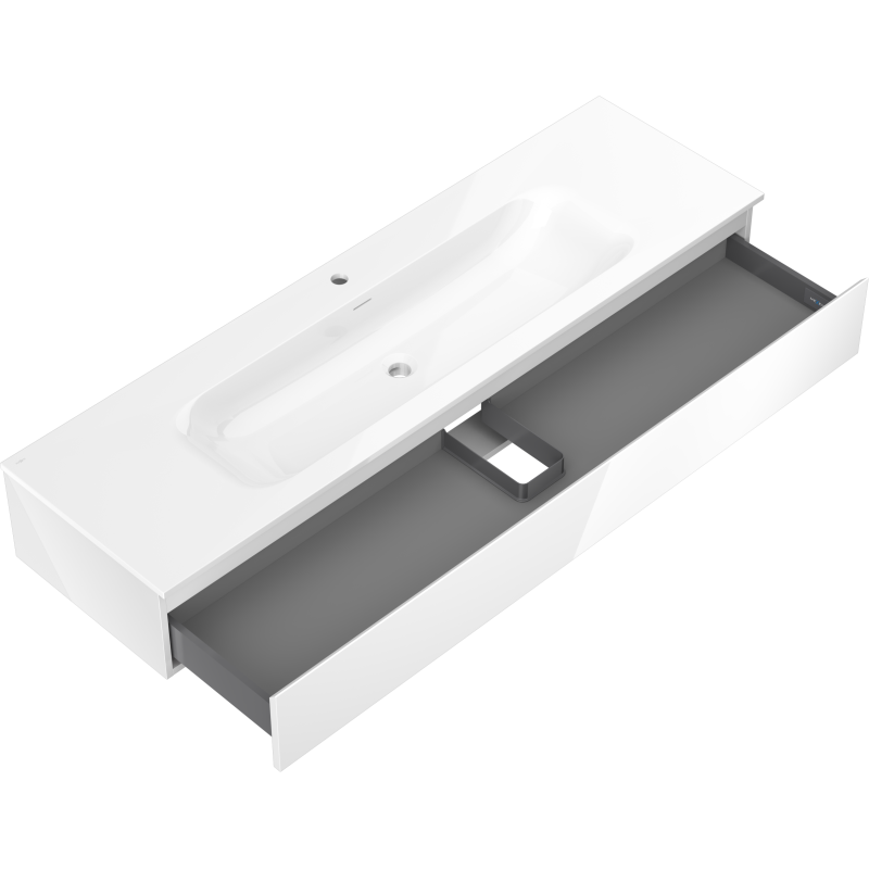 Mexen Orio koupelnová skříňka 160 cm s umyvadlem Vela, 1 zásuvka, bílý lesk - 91A10-16023-1-BF00-W23M00