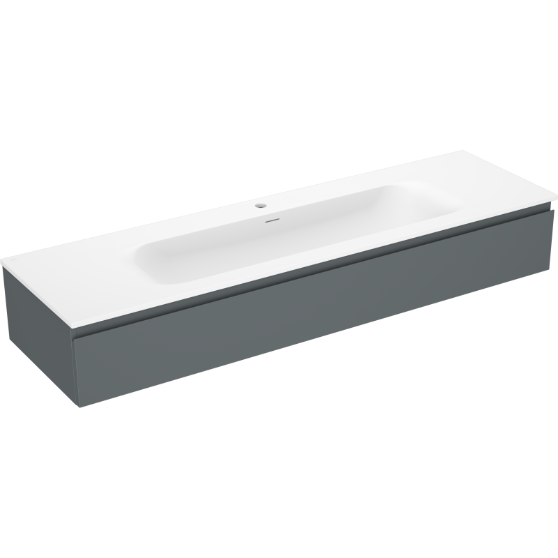 Mexen Orio koupelnová skříňka 160 cm s umyvadlem Vela, 1 zásuvka, grafit mat/bílá mat - 91A10-16023-1-BF66-W23M01