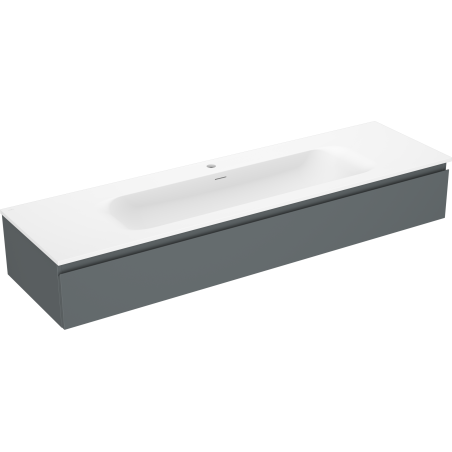 Mexen Orio koupelnová skříňka 160 cm s umyvadlem Vela, 1 zásuvka, grafit mat/bílá mat - 91A10-16023-1-BF66-W23M01