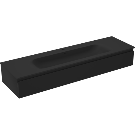 Mexen Orio koupelnová skříňka 160 cm s umyvadlem Vela, 1 zásuvka, černá matná - 91A10-16023-1-BF71-W23M71