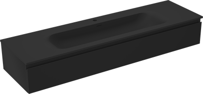 Mexen Orio koupelnová skříňka 160 cm s umyvadlem Vela, 1 zásuvka, černá matná - 91A10-16023-1-BF71-W23M71