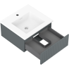Mexen Rivel koupelnová skříňka 50 cm s umyvadlem Otis, 1 zásuvka, drážkovaná, grafit mat/bílá mat