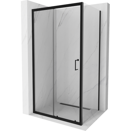 Mexen Apia rozsouvací sprchový kout 90 x 70 cm, Průhledné, Černá - 840-090-070-70-00