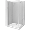 Mexen Pretoria sprchový kout s otočnými dveřmi 100 x 90 cm, Průhledné, Chromovaná + sprchová vanička Flat - 852-100-090-01-00-40