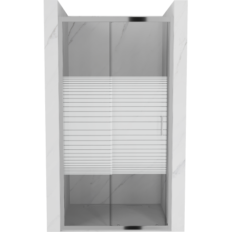 Mexen Apia rozsouvací sprchové dveře 150 cm, Pruhy, Chromovaná - 845-150-000-01-20