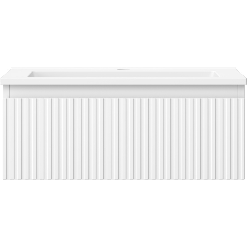 Mexen Rivel koupelnová skříňka 60 cm s umyvadlem Otis, 1 zásuvka, drážkovaná, bílá mat - 91A20-06023-1-BF01-W18M01